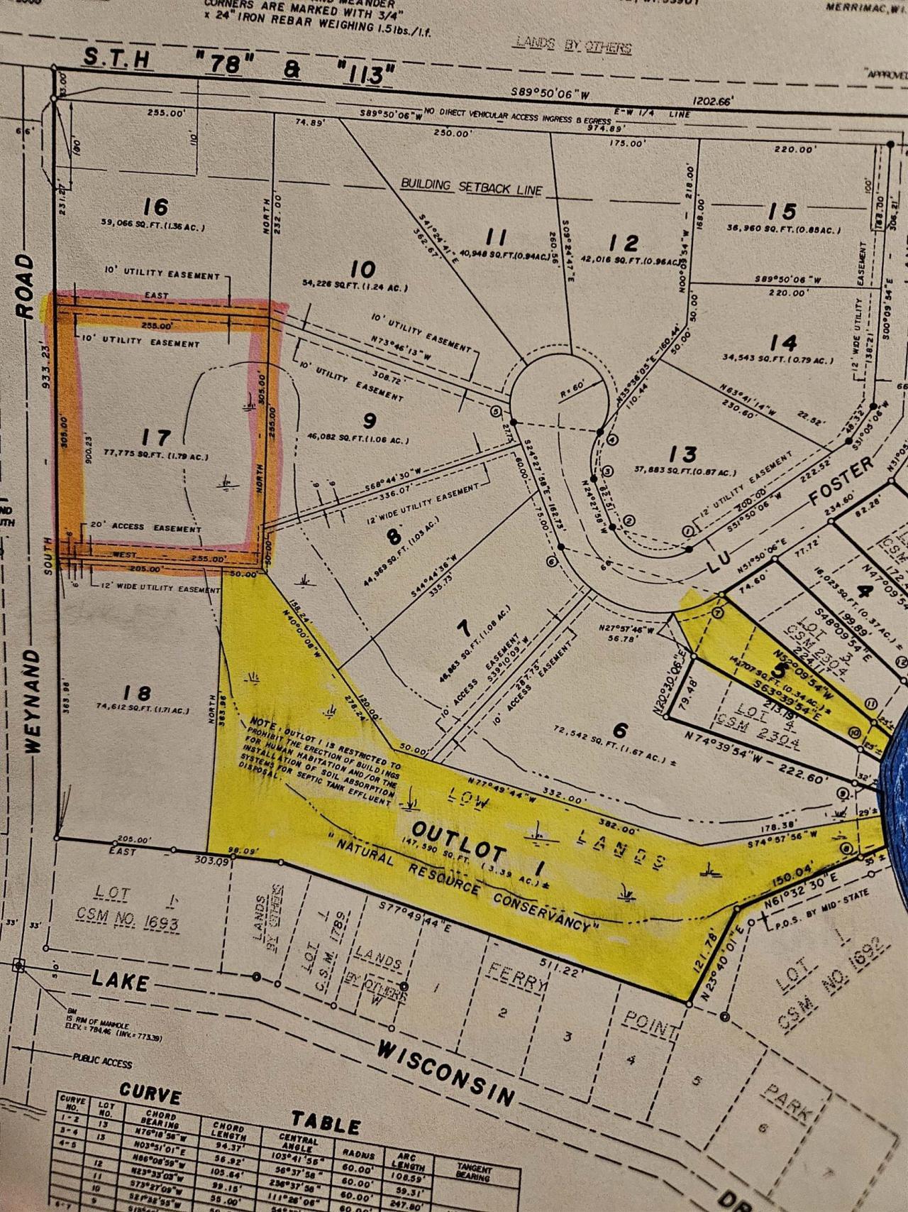 Plat Map showing Lot 17
