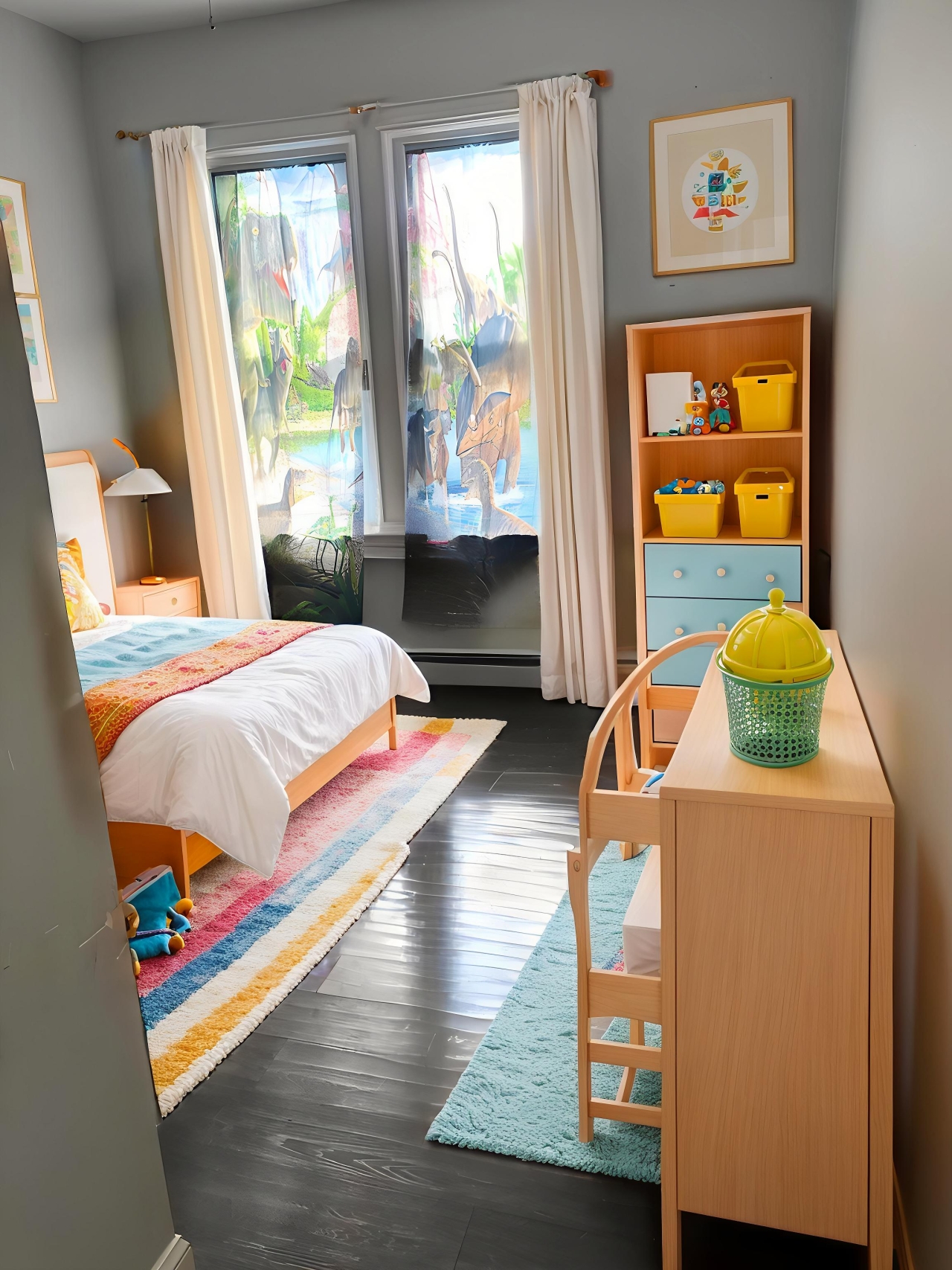 Bright and cheerful children's bedroom retreat.