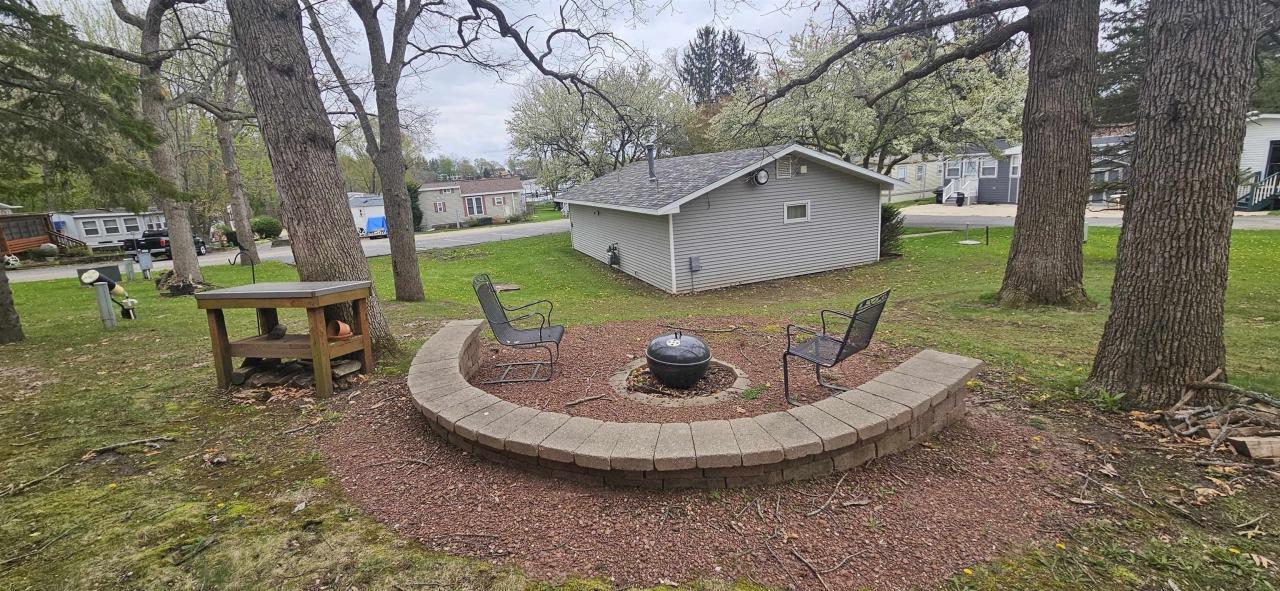 Built-in Firepit with Lake Views
