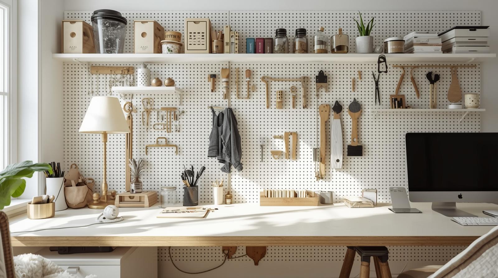 42 Practical Home Office Pegboard Ideas