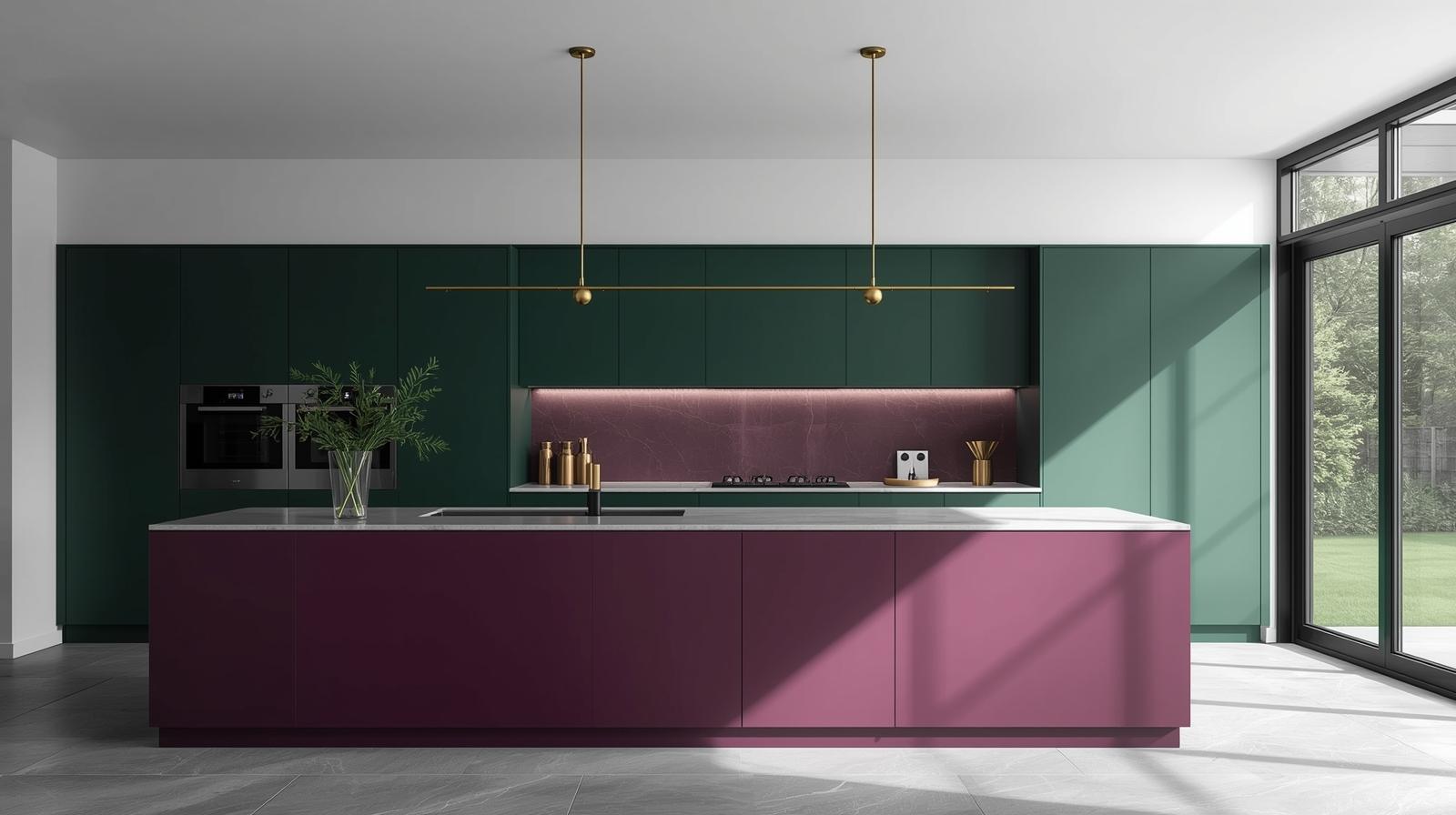 Green and purple colour palettes