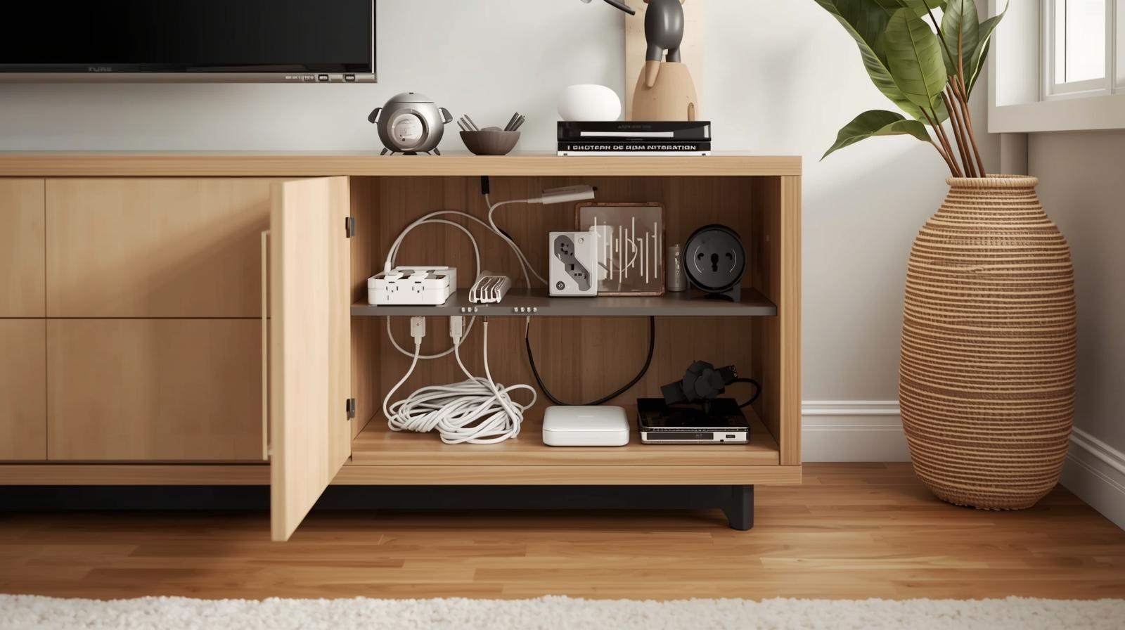 A Pretty Solution for Hiding Power Strips and Cords