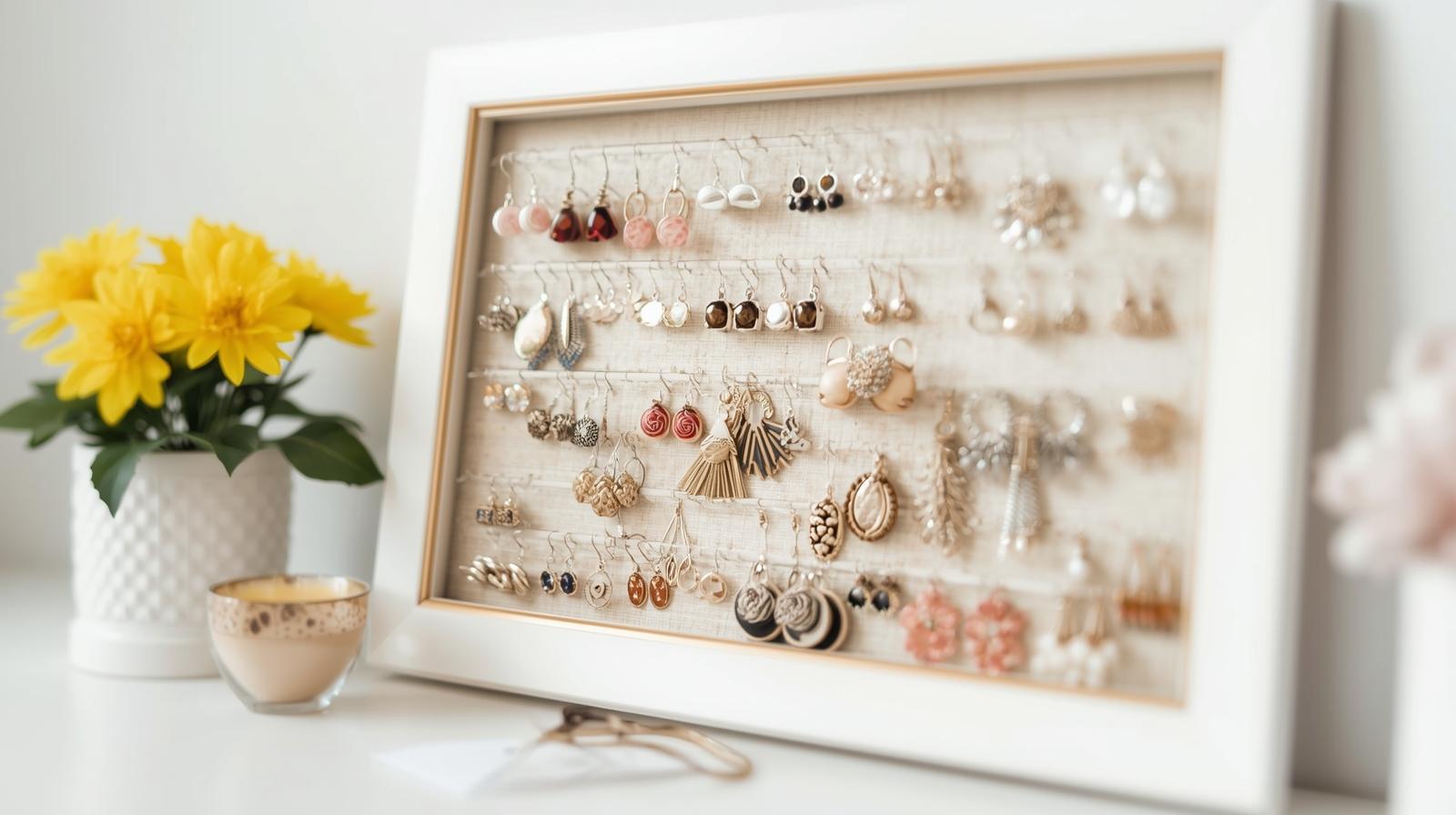 DIY Earring Organizer Out of Frames
