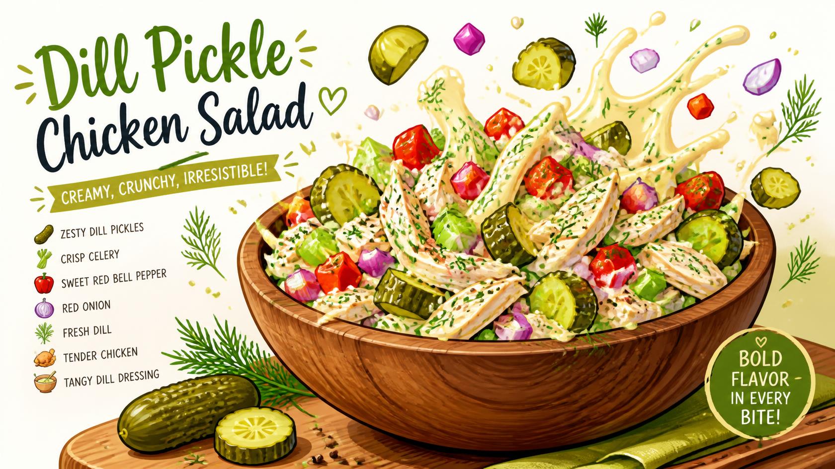 Dill Pickle Chicken Salad (So Tangy!)