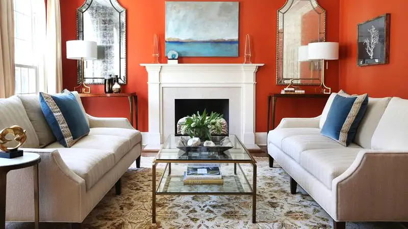 27 Head-Turning Orange Living Room Designs