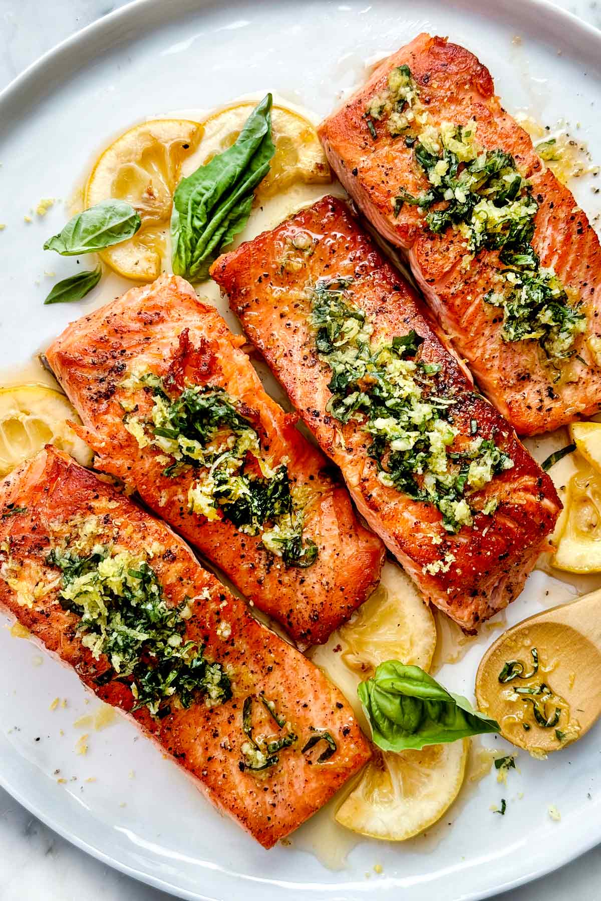 Pan-Seared Salmon with Basil Gremolata