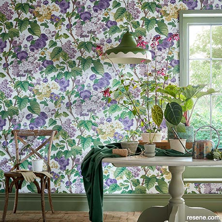 Green and purple colour palettes