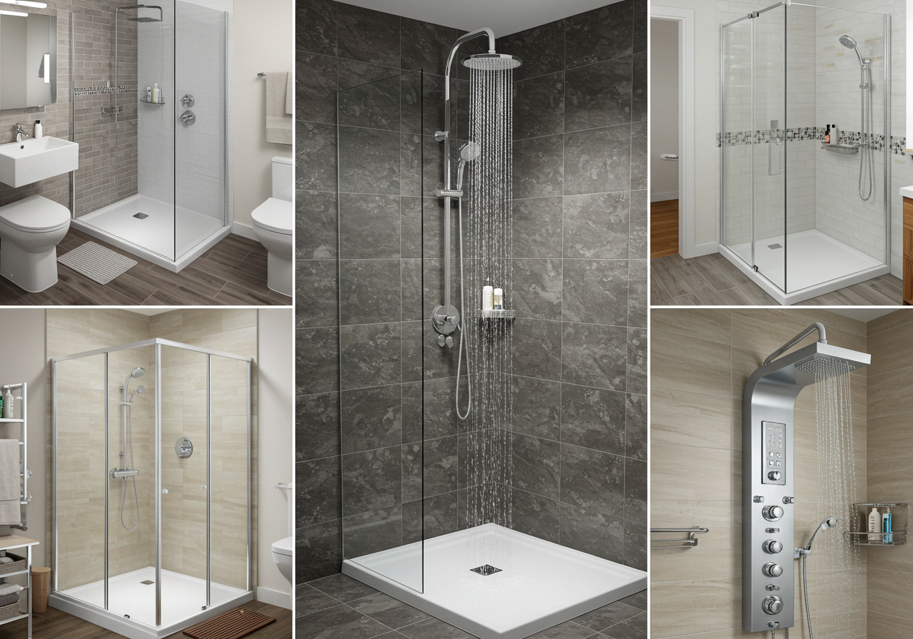 23 Types of Bathroom Showers (Styles, Materials, Shapes, Features)