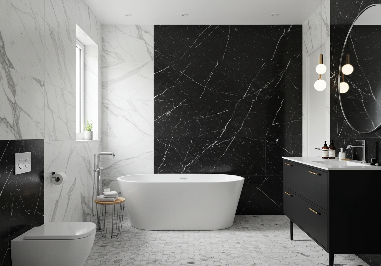 Elegant Black and White Bathroom Designs for a Timeless Look