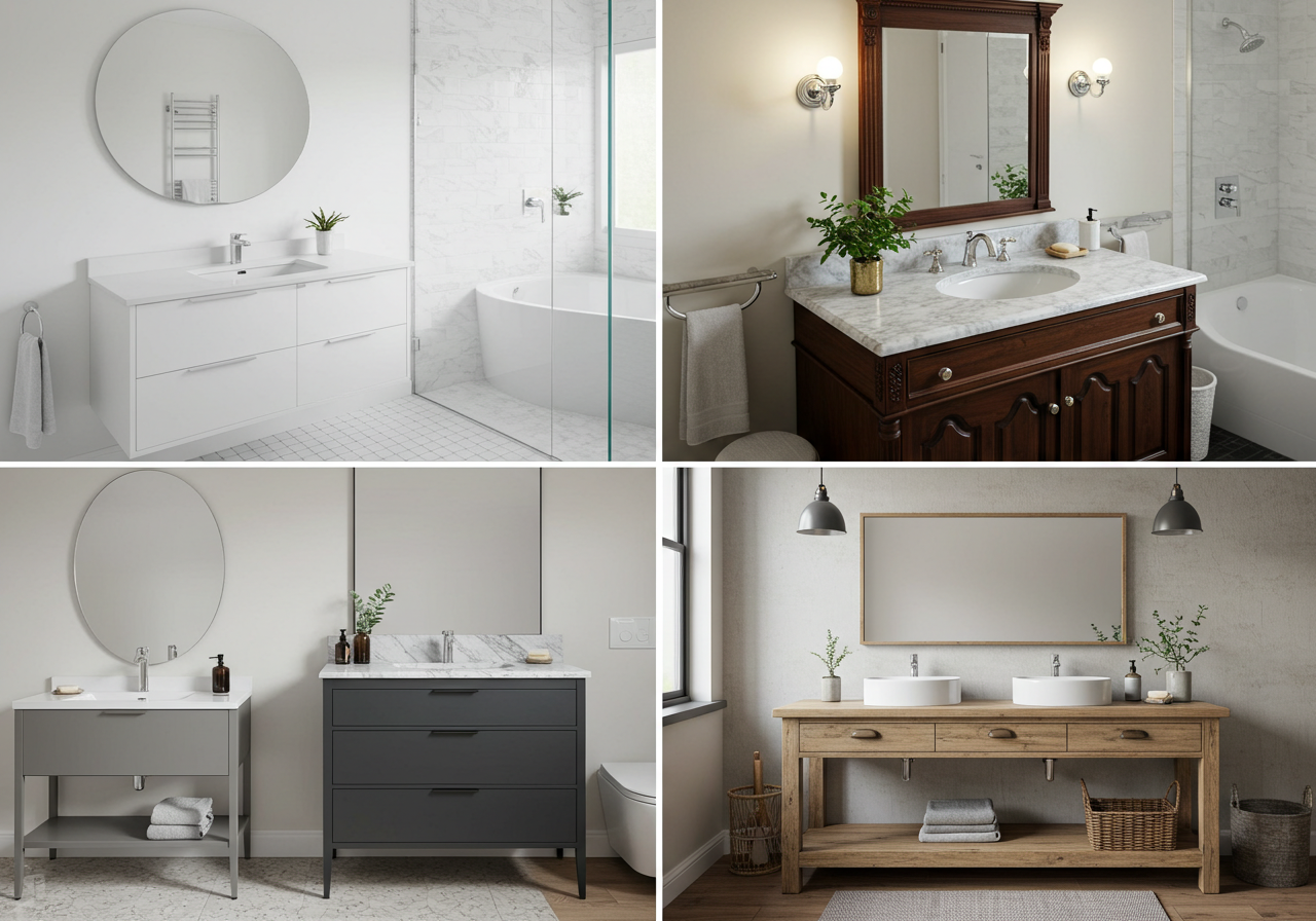 15 Simple & Best Bathroom Vanity Designs With Pictures
