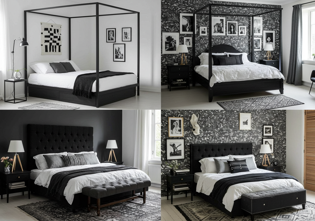 78 Black And White Bedrooms In Different Styles