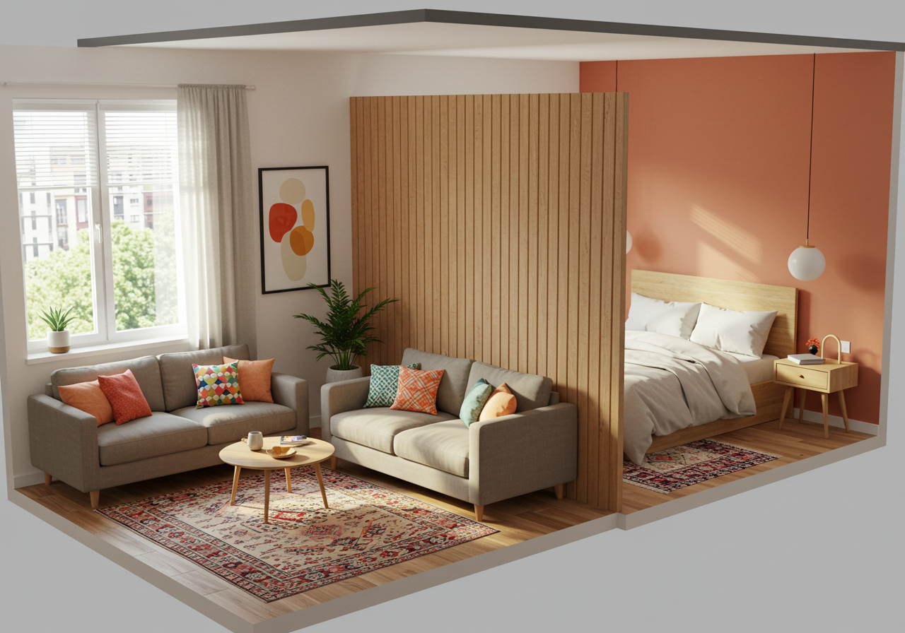 How To Separate A Bedroom In A Studio Apartment: 46 Ideas