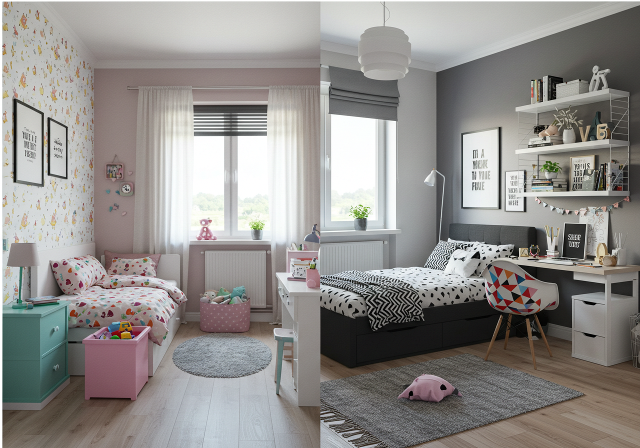 A Three-Hour Makeover Transforms a Juvenile Bedroom Into a Jewel