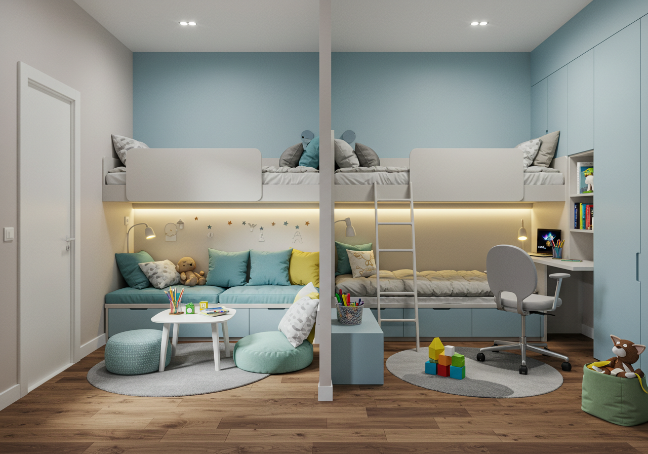 Creative Shared Bedroom Ideas for a Modern Kids' Room
