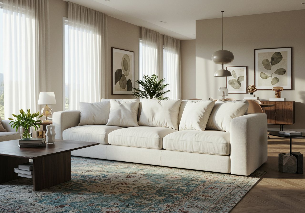 White (+ Neutral) Couch in a Room Inspiration