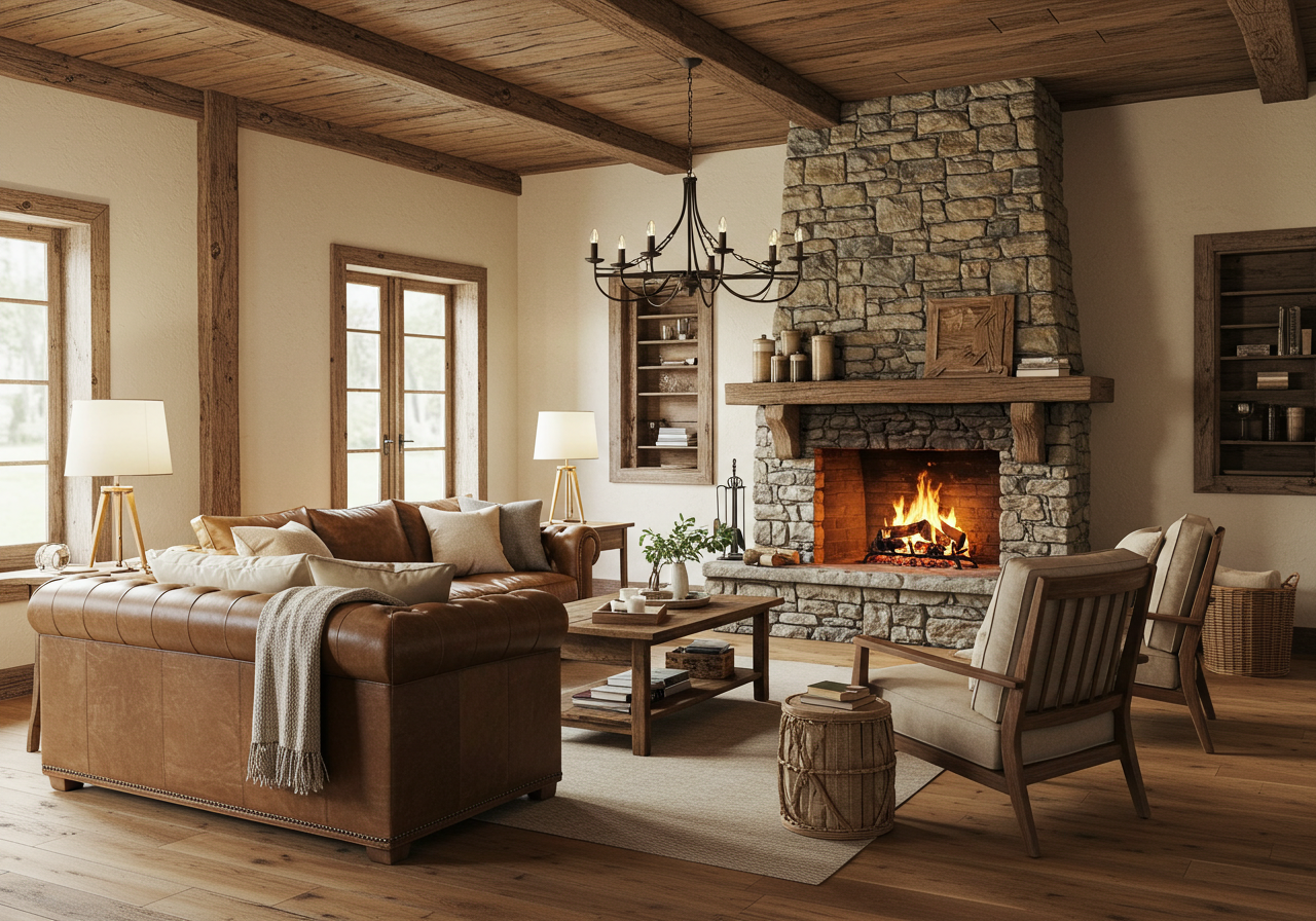 54 Rustic Living Room Design Ideas