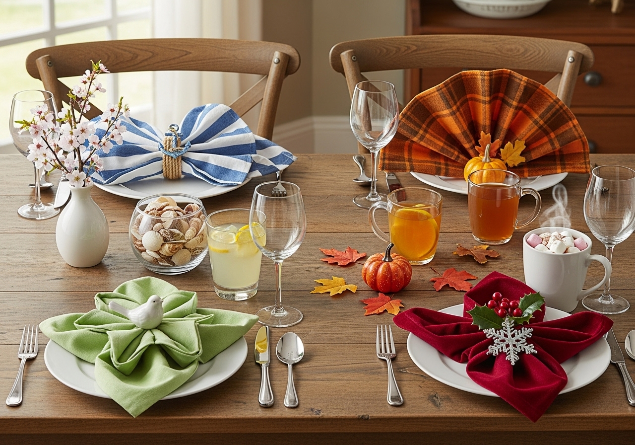 The best napkins to decorate your dinner table for seasonal entertaining
