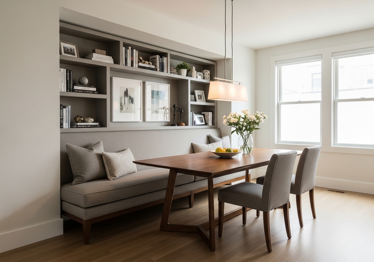 Is Your Dining Room Small? Use built-in Seating Where Provides Extra Space