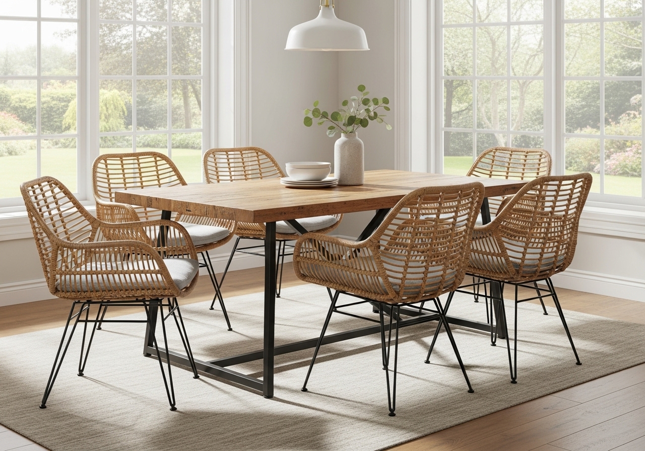 Charming Rattan and Wicker Dining Chairs (and sources)