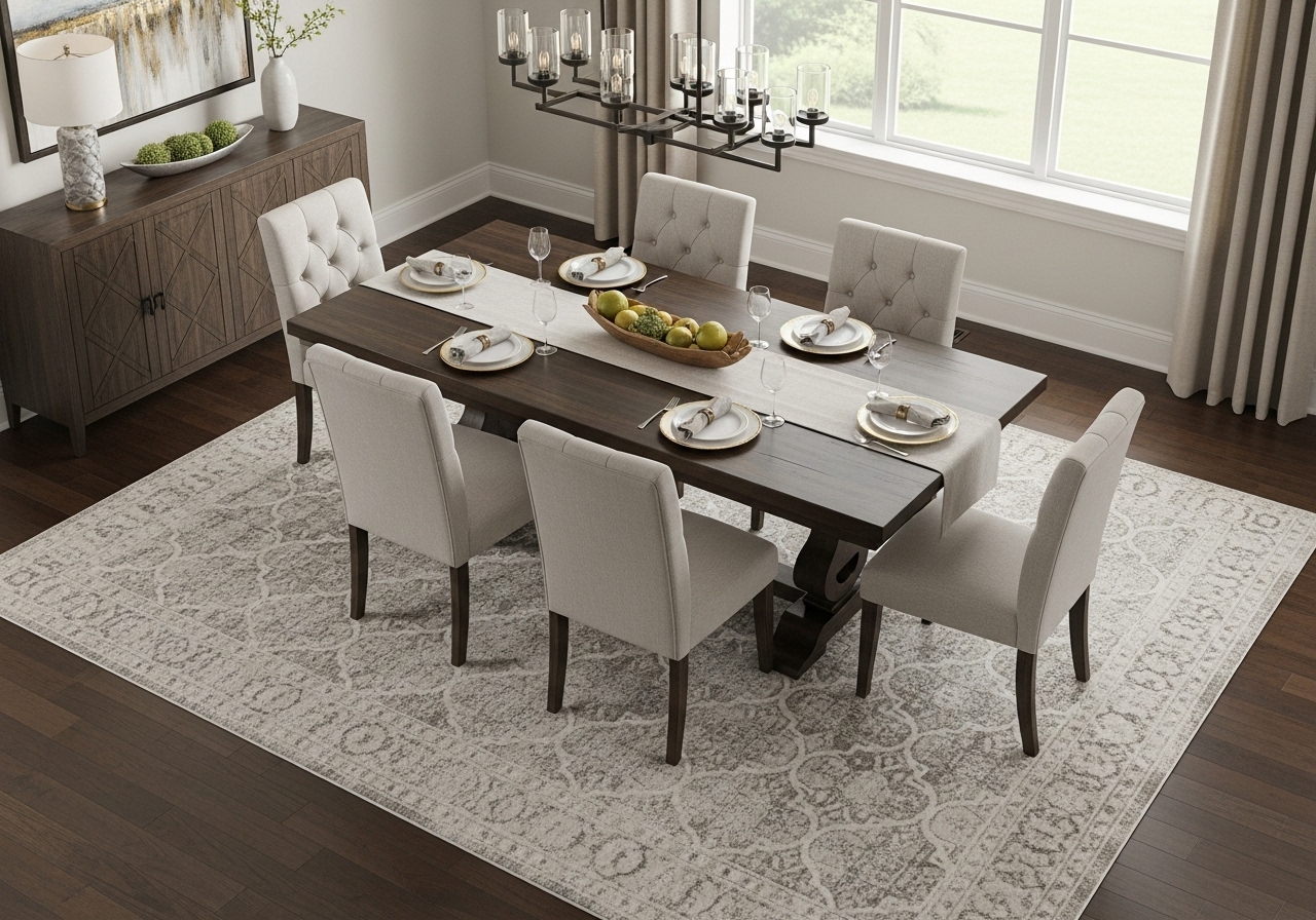 How to Choose the Correct Size Rug for a Dining Room
