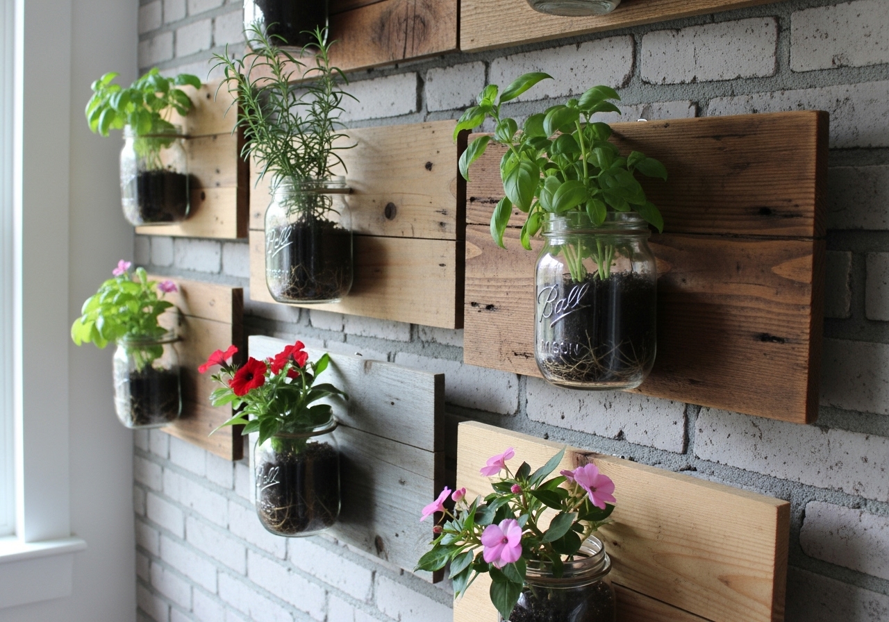 Mason Jar Wall