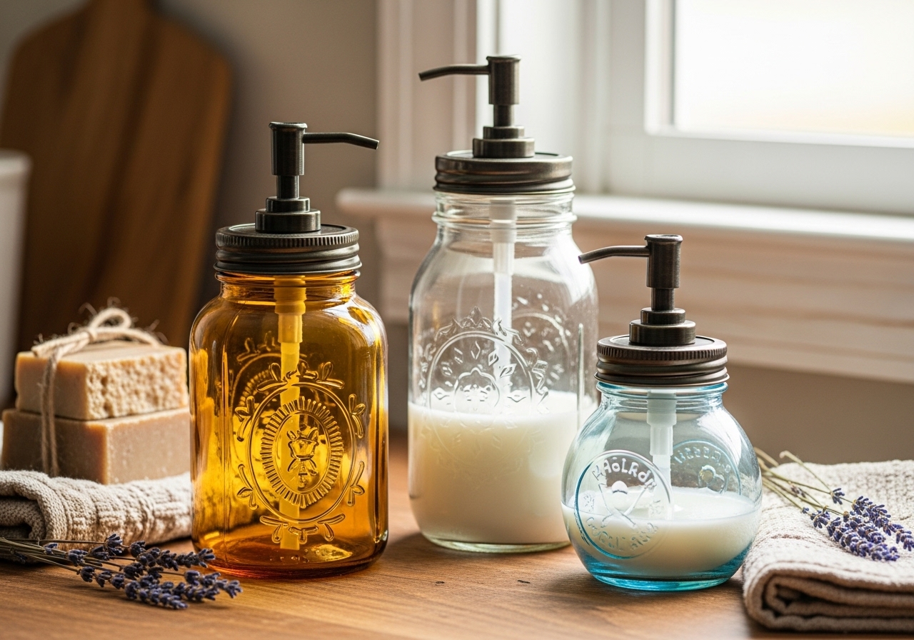 Glass Jar Soap Dispensers