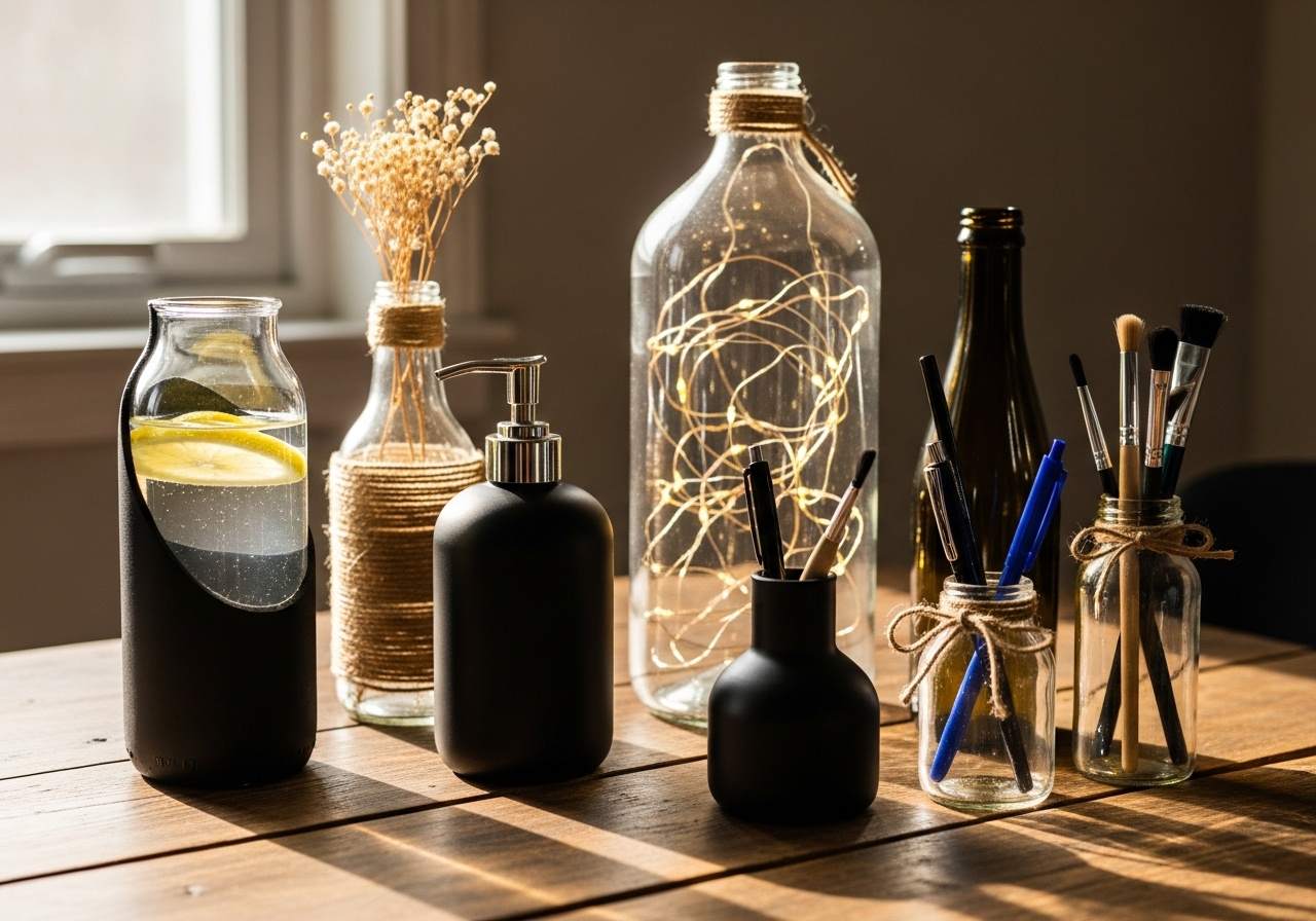 Upcycling Bottles into Useful Home Items