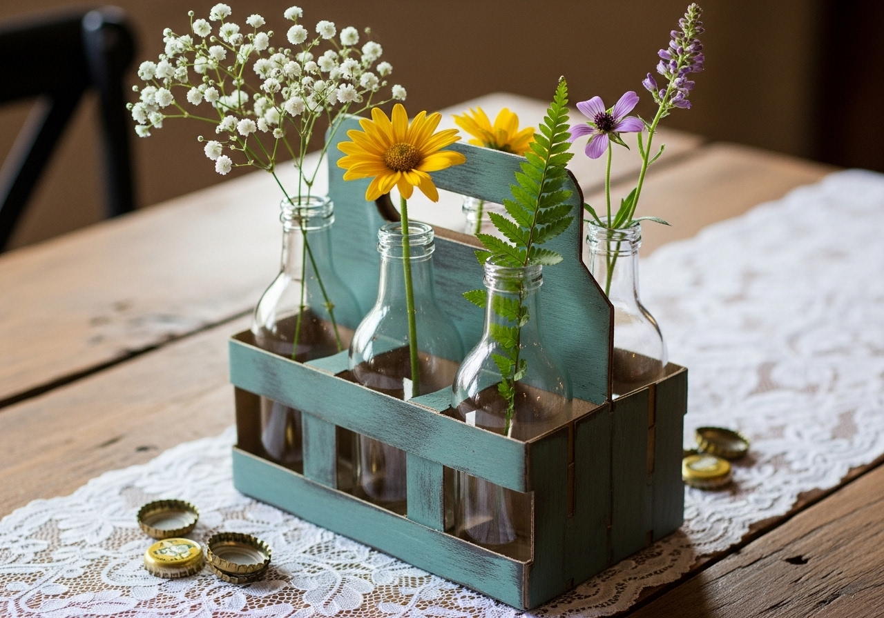 DIY Table Centerpiece Out of Beer 4-Pack