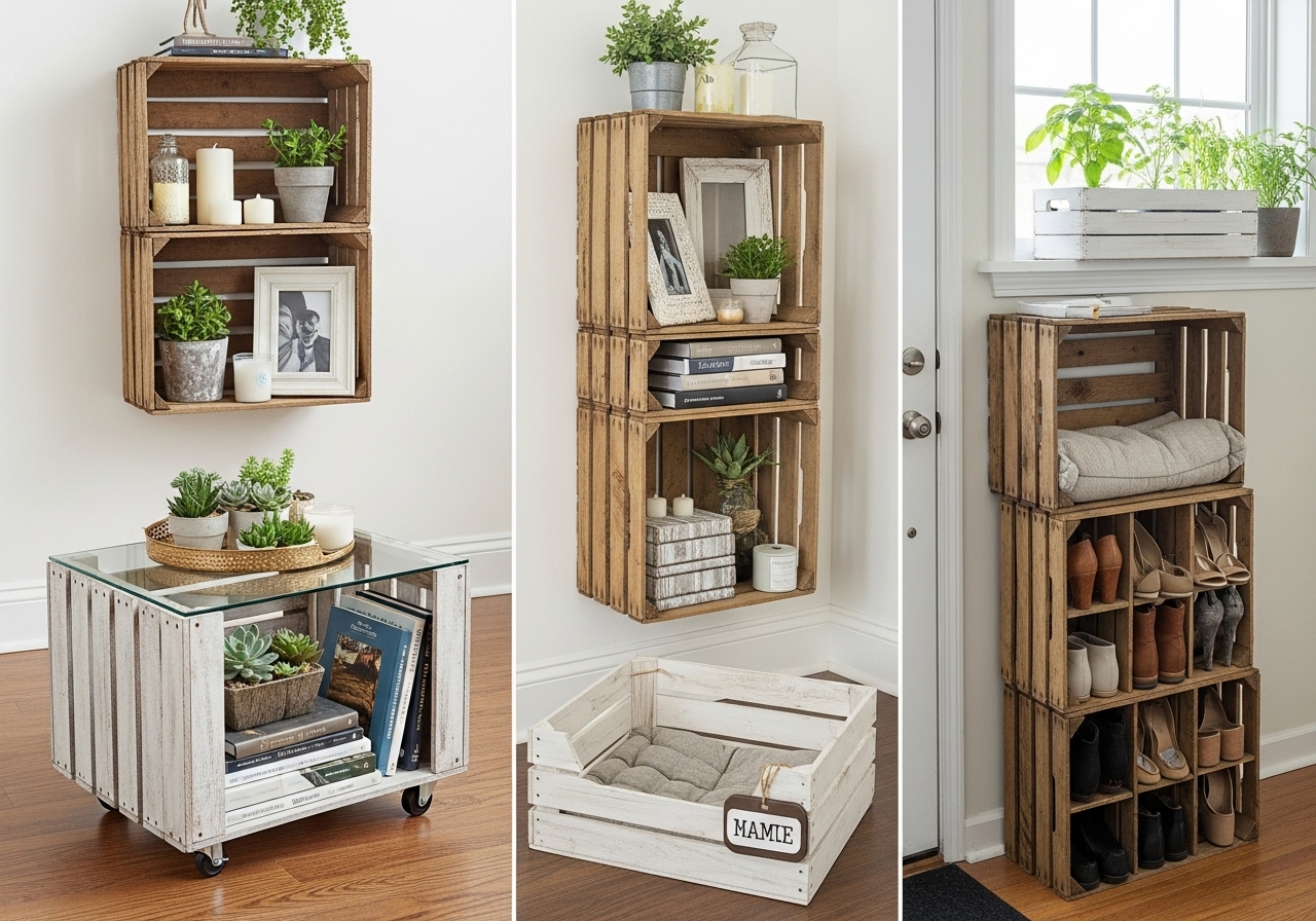 25 Wood Crate Upcycling Projects For Fabulous Home Decor