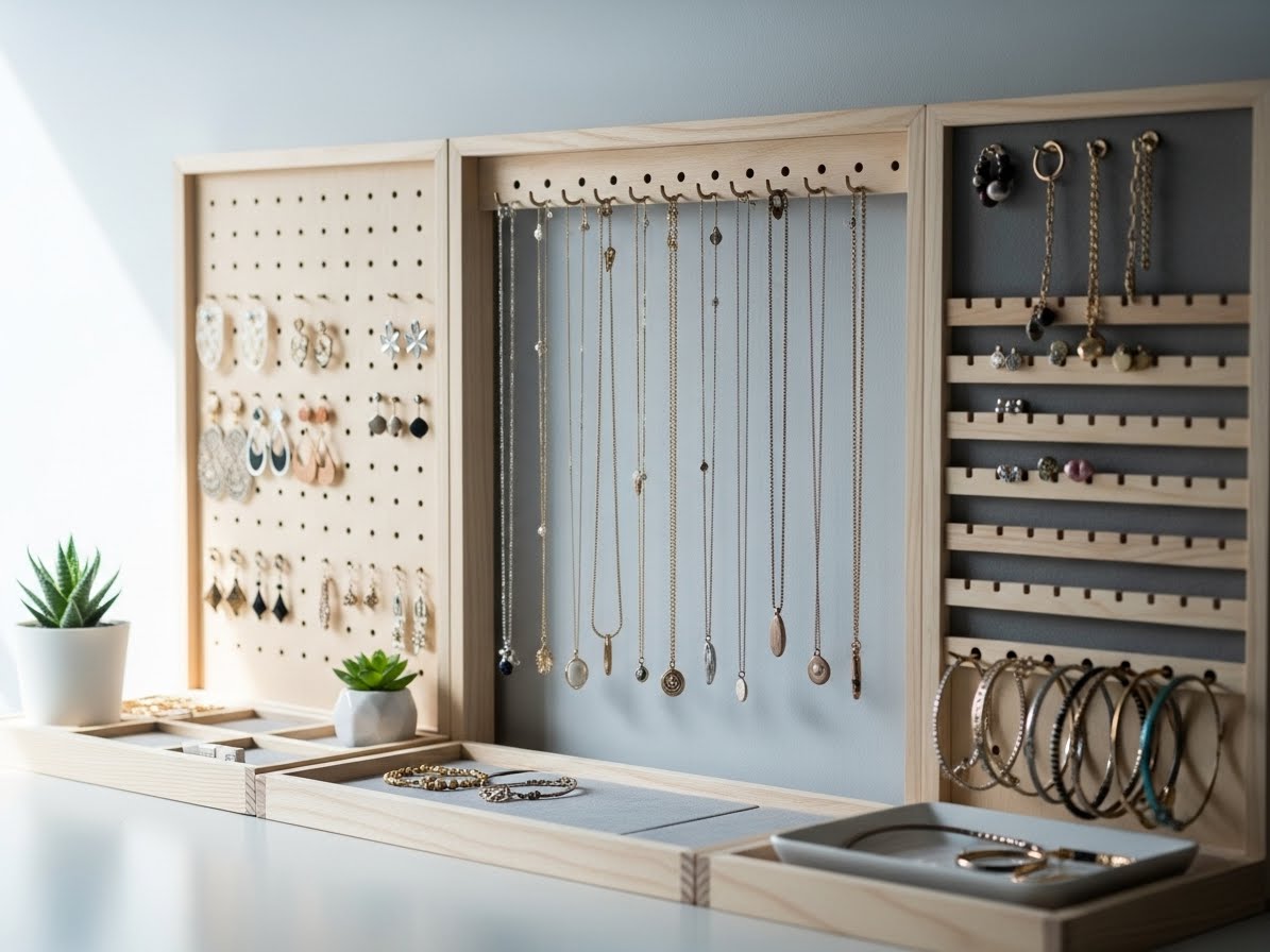 Easy DIY Jewelry Organization For Necklaces, Earrings and Bracelets