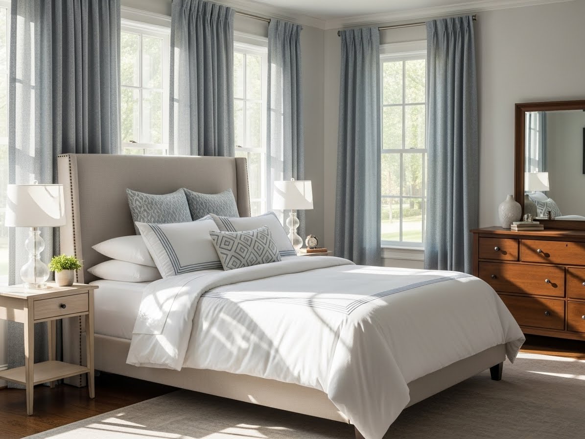 Expert Tips For Hanging Curtains To Transform Bedroom Curtains And Sheer Linen Curtains