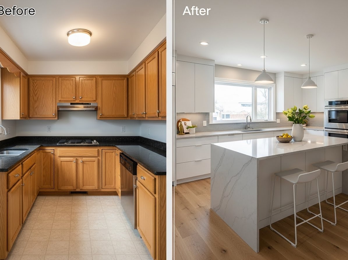 Before & After: Contemporary Elegant Kitchen Design