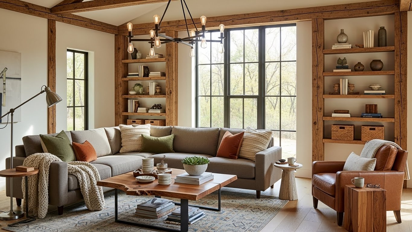 Before & After: Modern Rustic Living Room Design Online