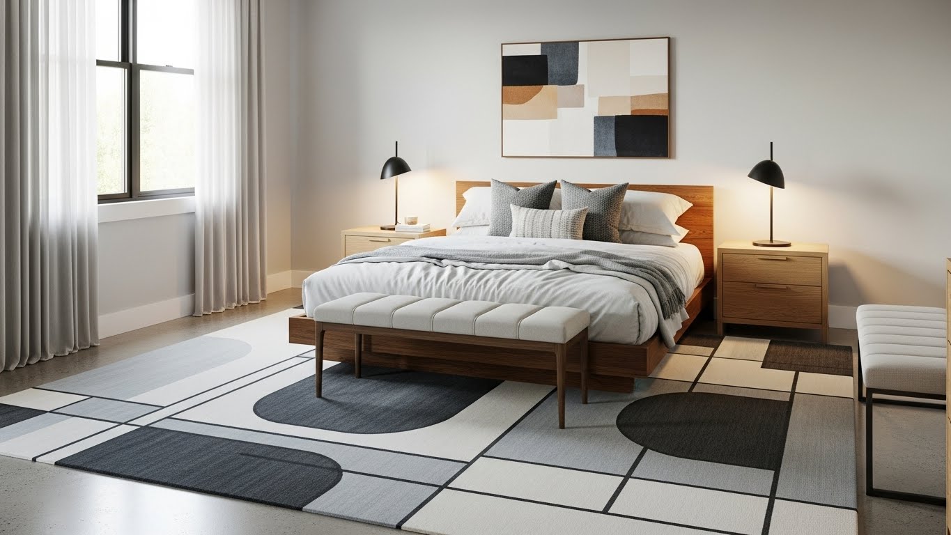 How to Place a Rug Under the Bed
