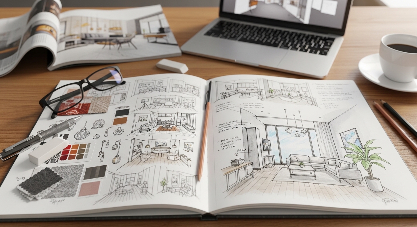 A Rare Glimpse Inside Interior Designers' Sketchbooks