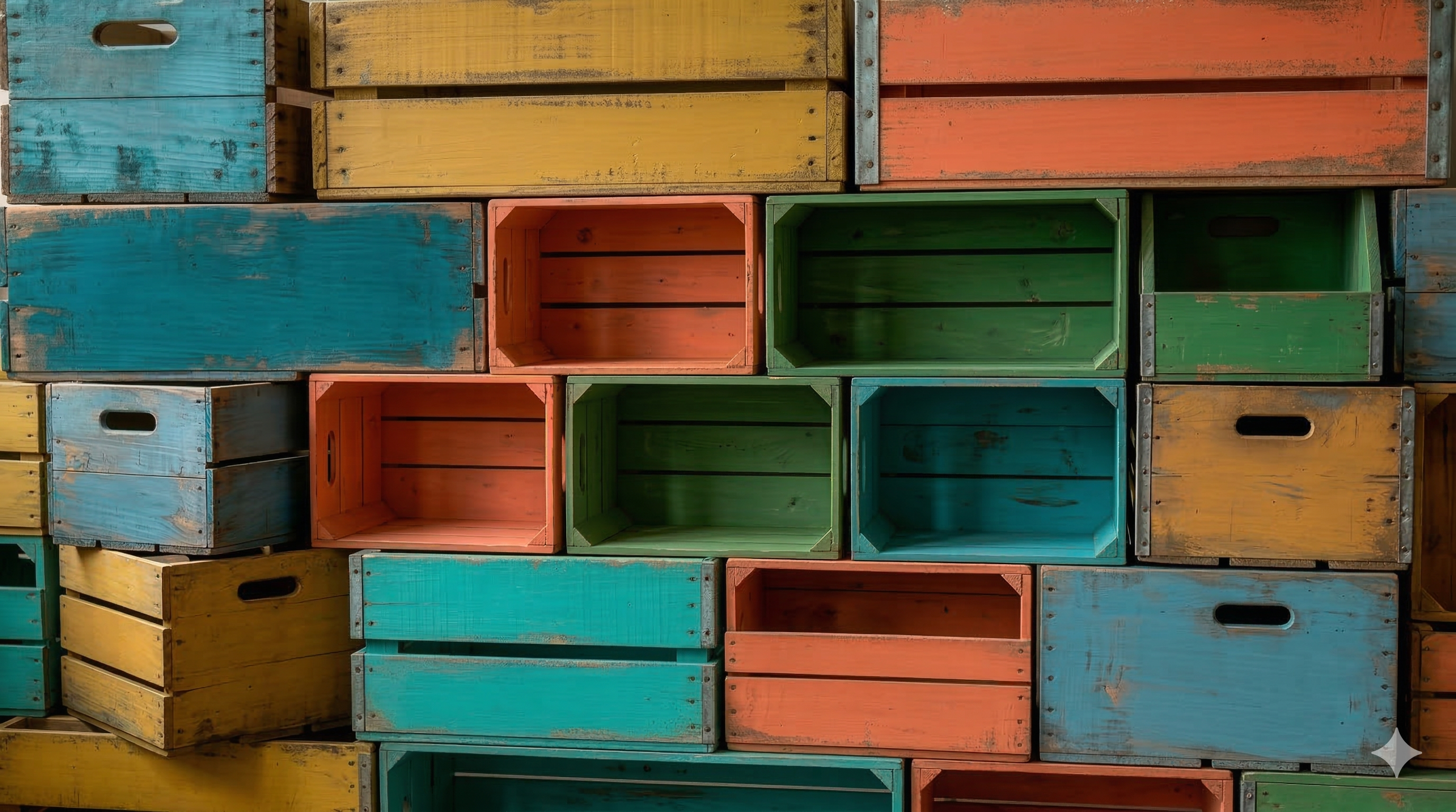 Colourful Crate Shelves